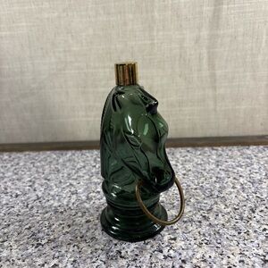 Vintage Avon Horse Head Green Glass Mens After Shave Bottle Empty No Box
